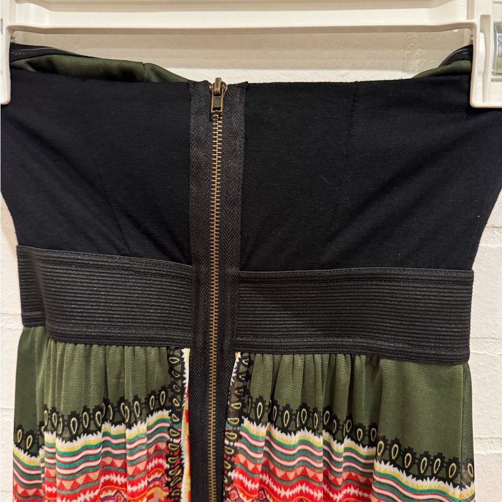 NWT Strapless Black and Multicolor Patterned Dress - Picture 7 of 10